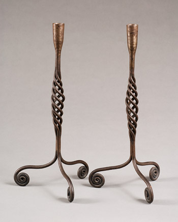 Wrought iron candleholders