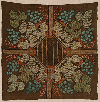 Deerfield Society of Blue and White Needlework, <em>Grape Arbor</em>, c. 1910. 