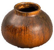 brown pottery vase